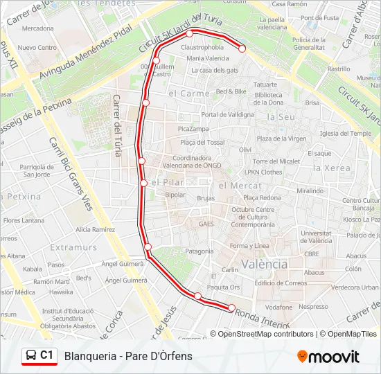 C1 Bus Line Map