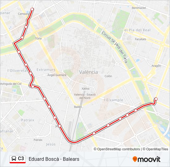 C3 Bus Line Map