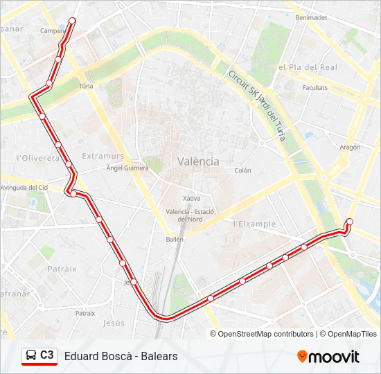 C3 Bus Line Map