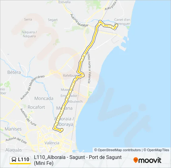 L110 Bus Line Map