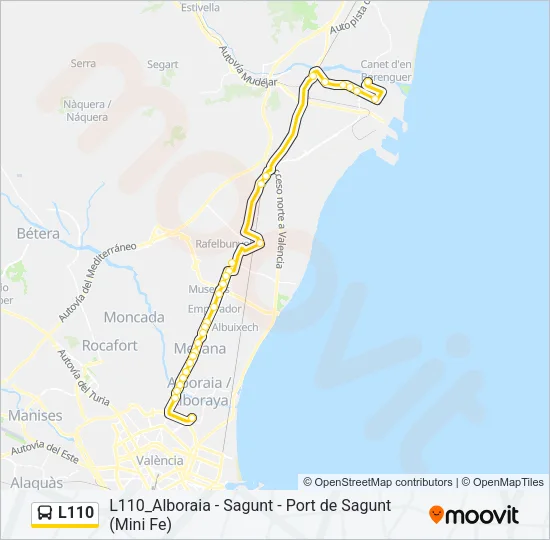L110 Bus Line Map