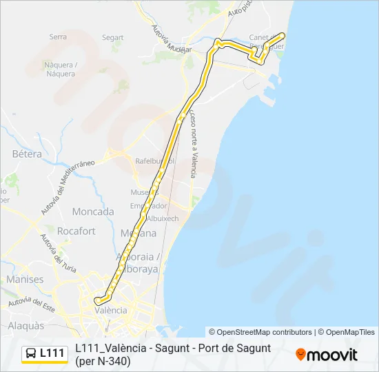 L111 Bus Line Map