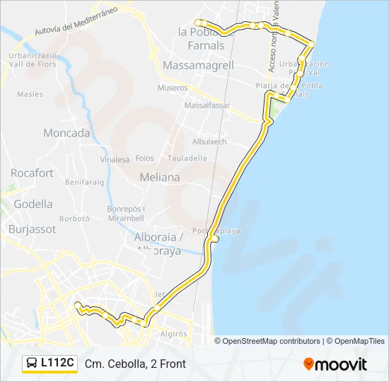 L112C Bus Line Map