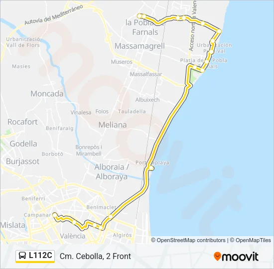 L112C bus Mapa de línia