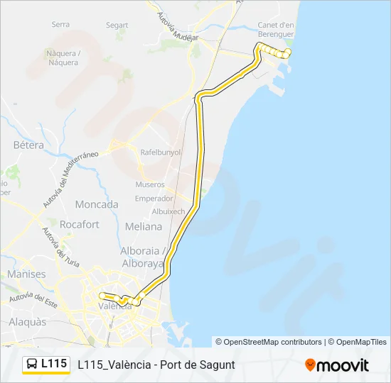 L115 Bus Line Map