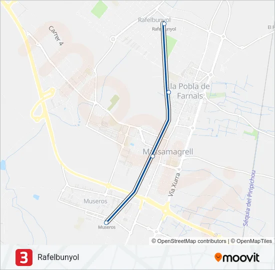 3 Metrovalencia Line Map