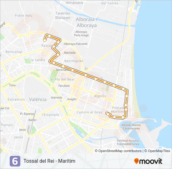 6 Metrovalencia Mapa de línia