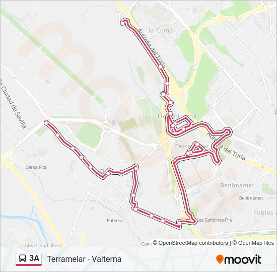 3A Bus Line Map