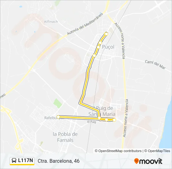 L117N Bus Line Map