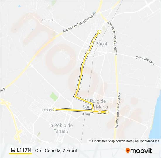 L117N Bus Line Map