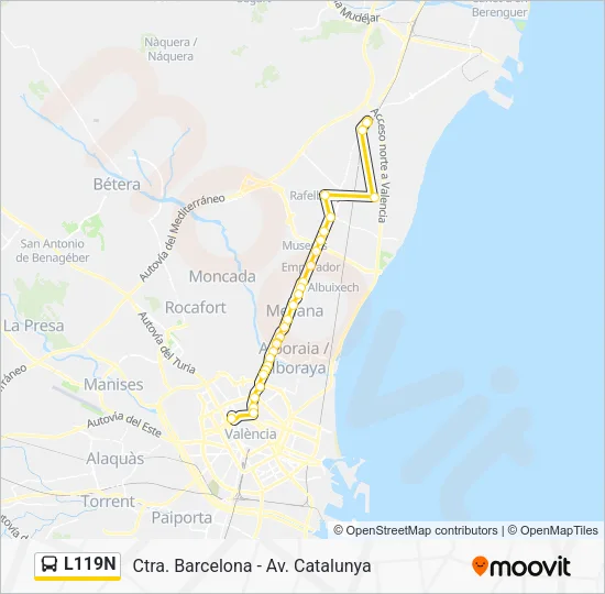 L119N Bus Line Map