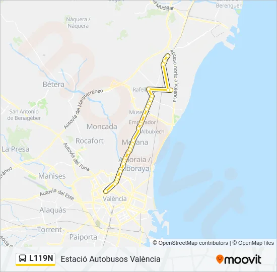 L119N Bus Line Map