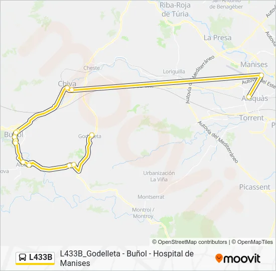 L433B Bus Line Map