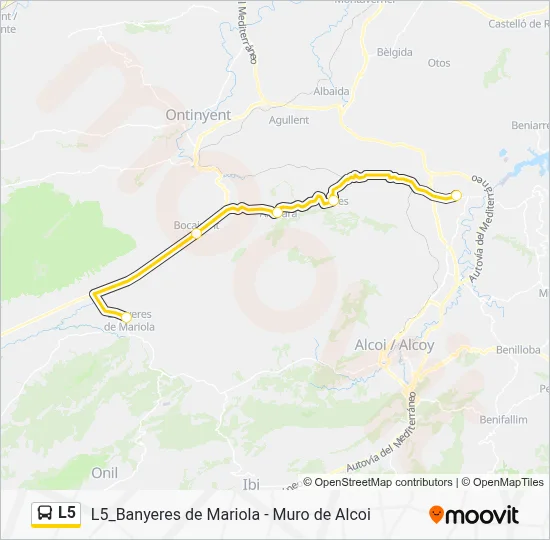 Mapa de L5 de autobús