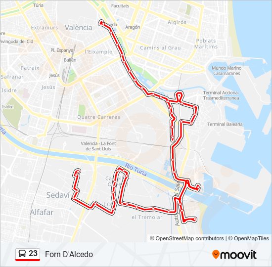 Mapa de 23 de autobús