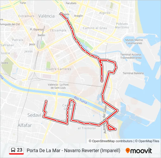 23 Bus Line Map