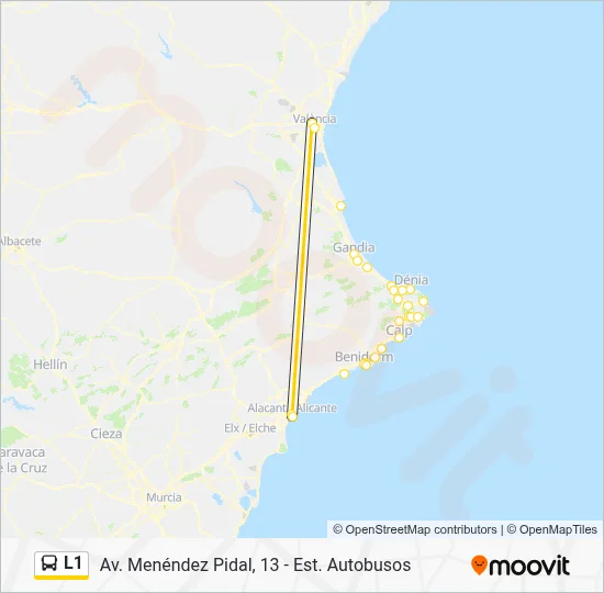 L1 bus Mapa de línia
