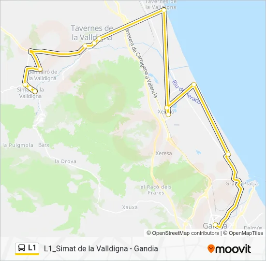 L1 bus Mapa de línia