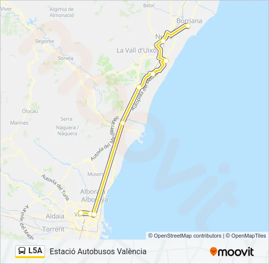 L5A Bus Line Map