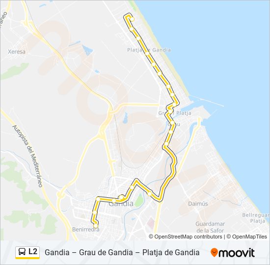 Mapa de L2 de autobús