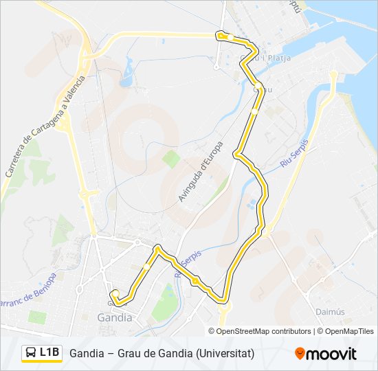 L1B bus Mapa de línia