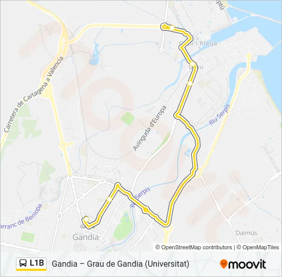 L1B Bus Line Map