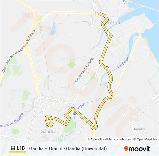 L1B bus Mapa de línia
