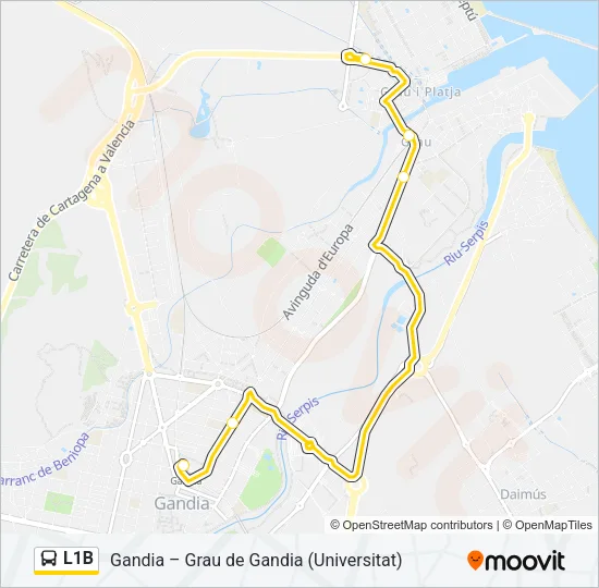 L1B bus Mapa de línia