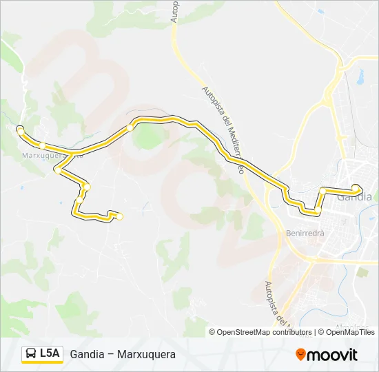 L5A Bus Line Map