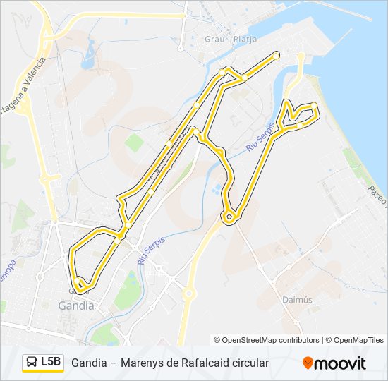 L5B bus Line Map