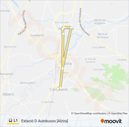 L1 bus Mapa de línia