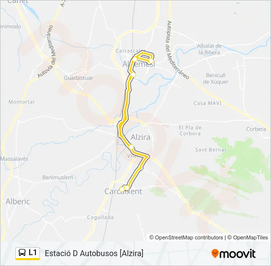 L1 Bus Line Map
