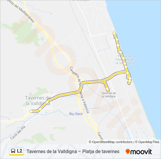 Mapa de L2 de autobús