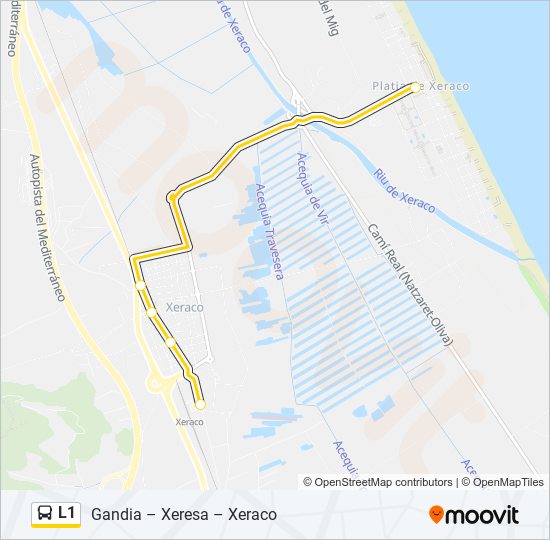 Mapa de L1 de autobús