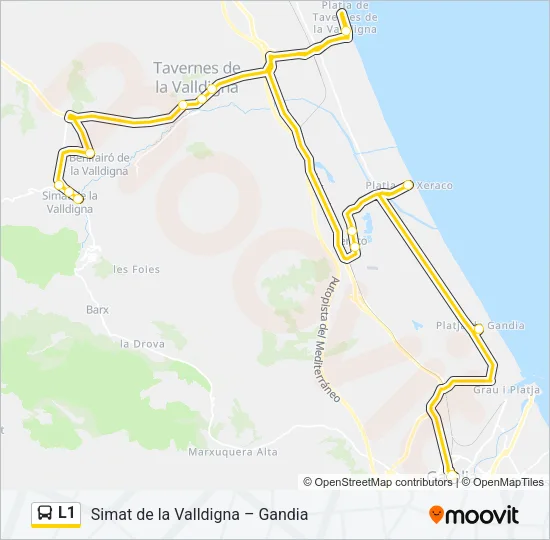 L1 Bus Line Map