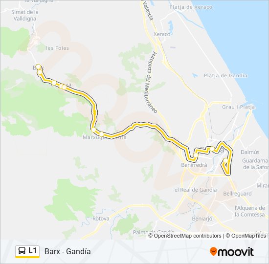 L1 bus Mapa de línia