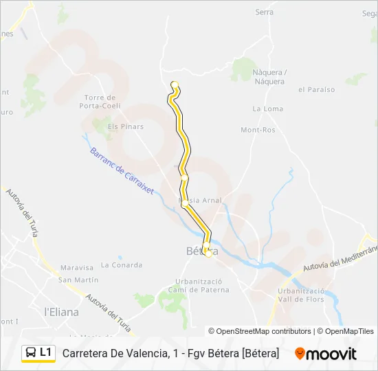 L1 Bus Line Map
