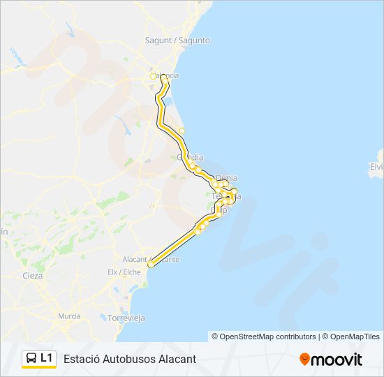 L1 bus Mapa de línia