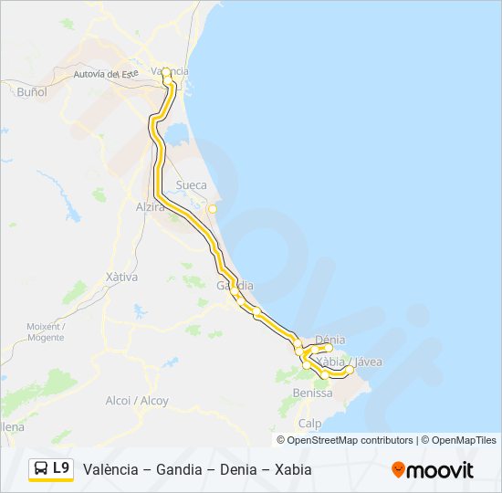 L9 bus Mapa de línia