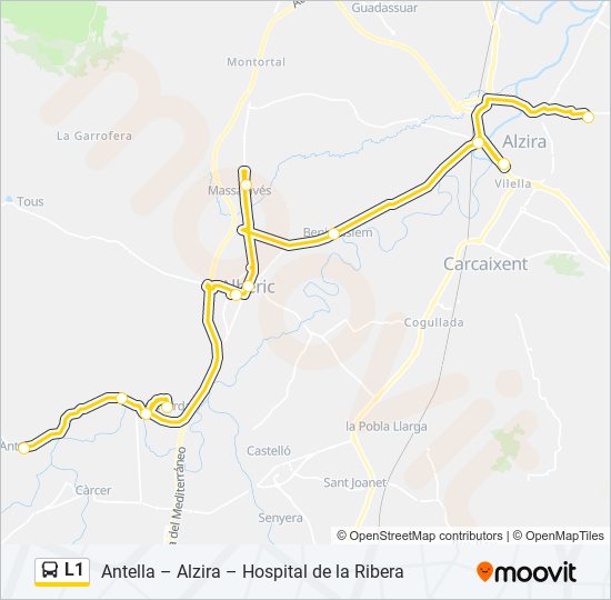 L1 bus Mapa de línia