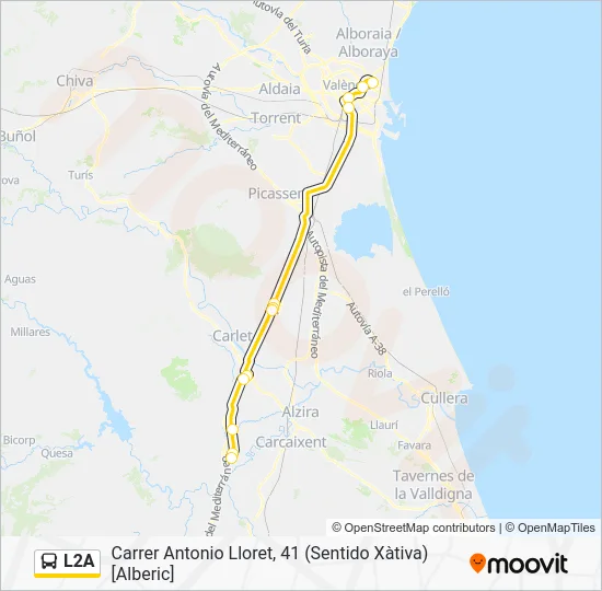L2A Bus Line Map