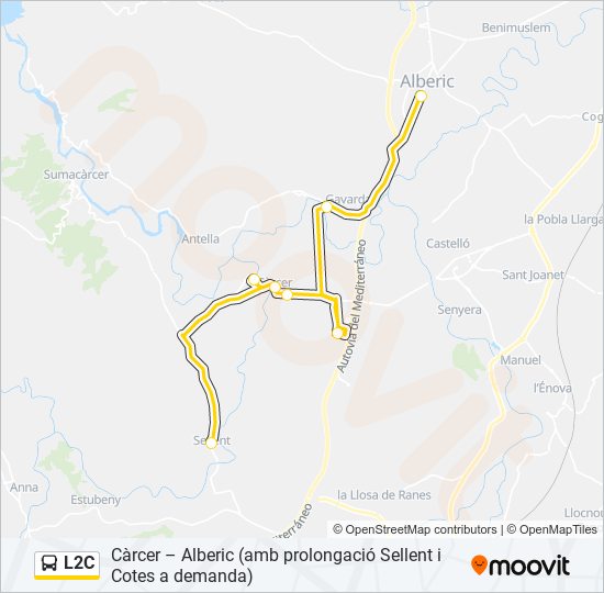 Mapa de L2C de autobús