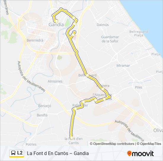 L2 bus Mapa de línia