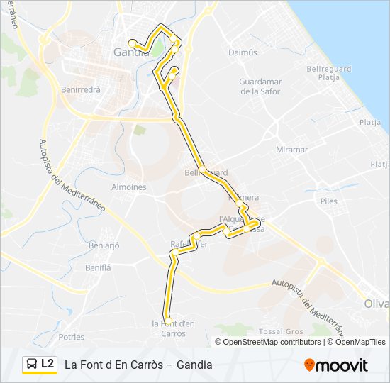 L2 bus Mapa de línia