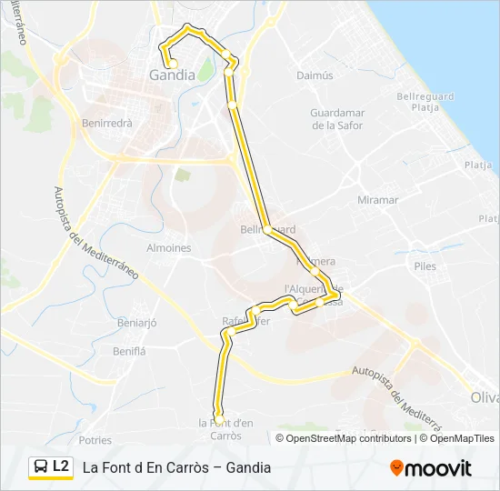L2 bus Mapa de línia
