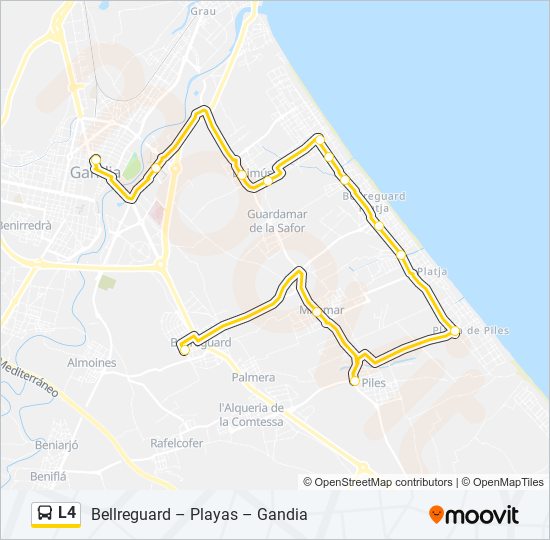 L4 bus Mapa de línia