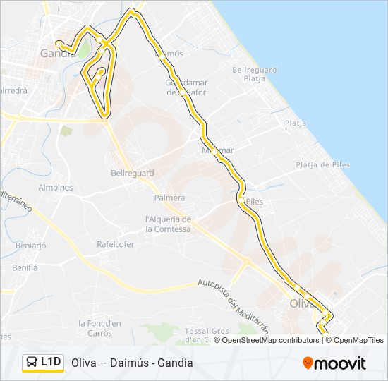 Mapa de L1D de autobús