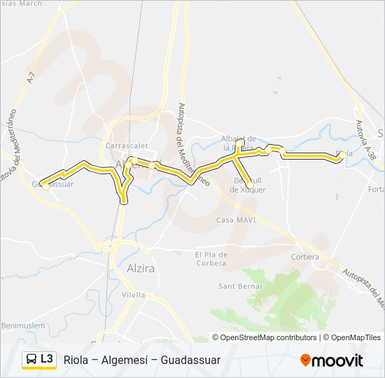 Mapa de L3 de autobús