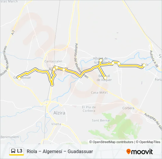 L3 bus Mapa de línia
