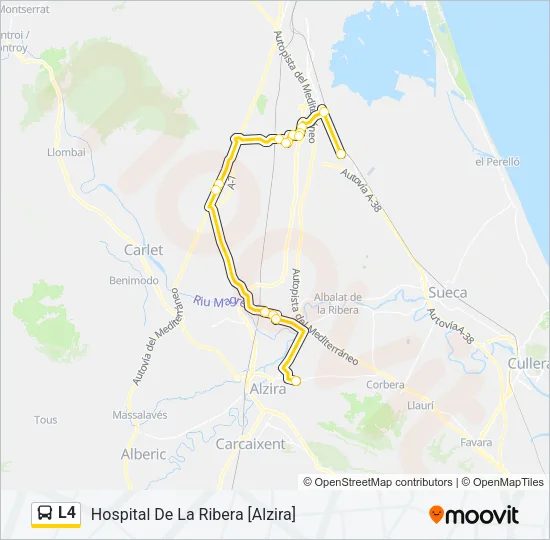 L4 bus Mapa de línia